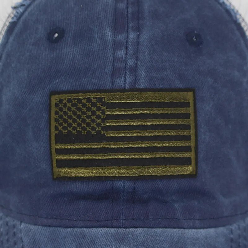 American Flag Vintage Trucker Baseball Hat