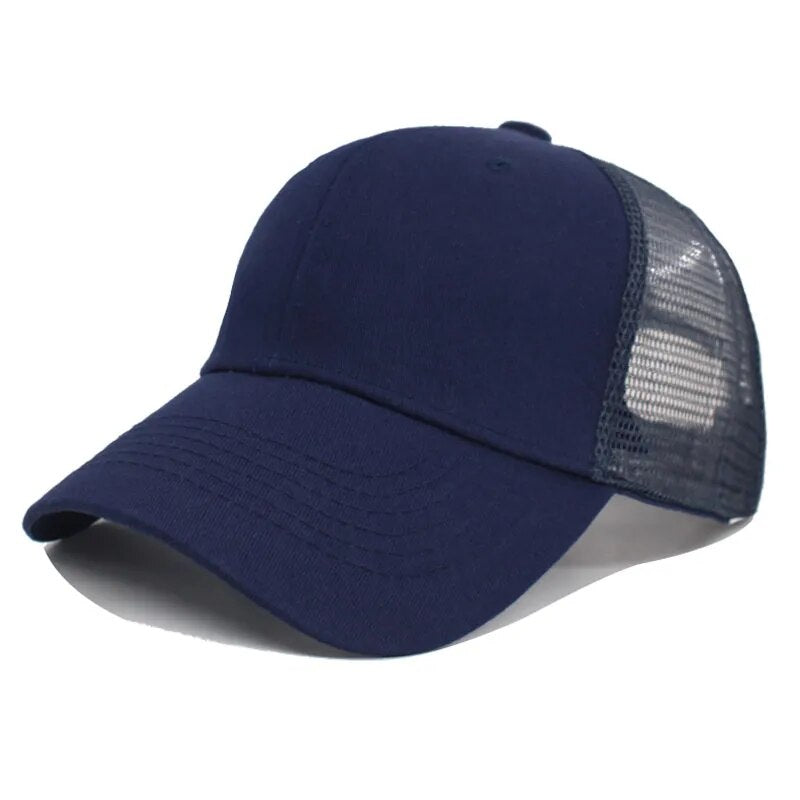Womens Trucker Hat front view showing mesh