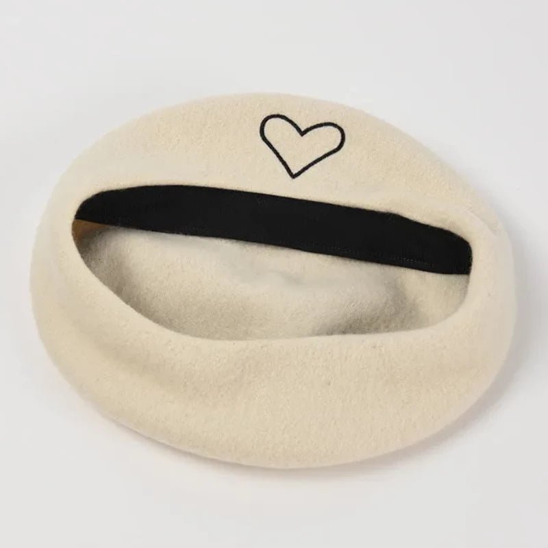 Heart Beret showing inside of beret