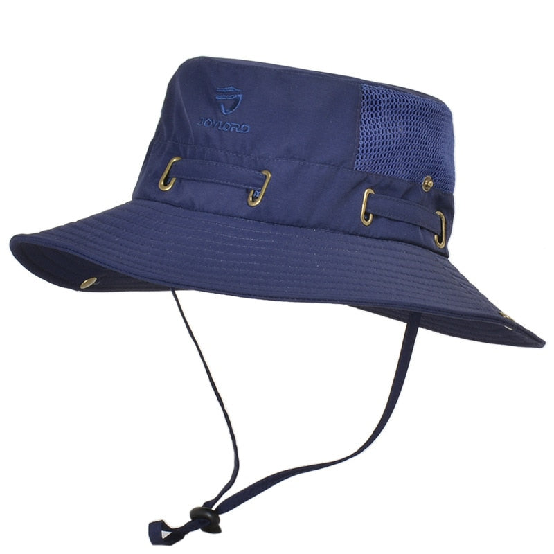 hiking hat in blue