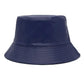 Leather Bucket Hat in navy