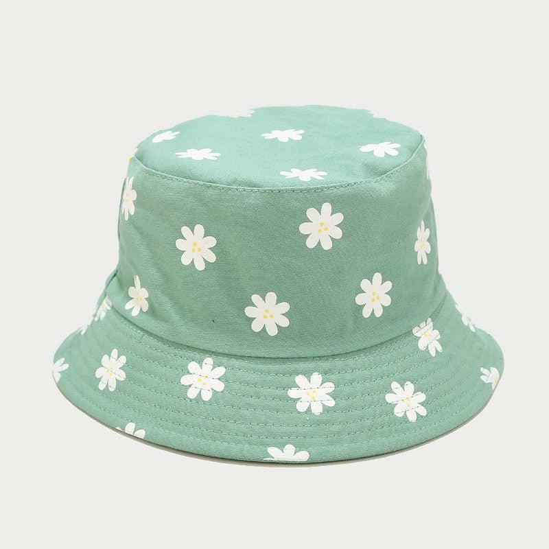 flower bucket hat in green