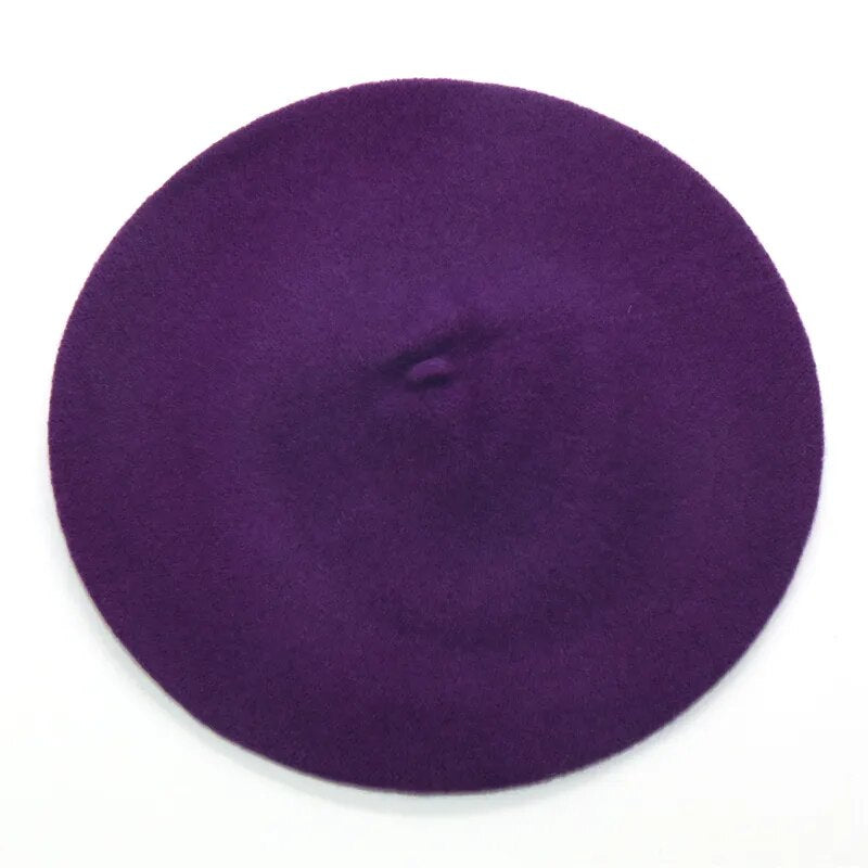 French Hat Beret in dark purple