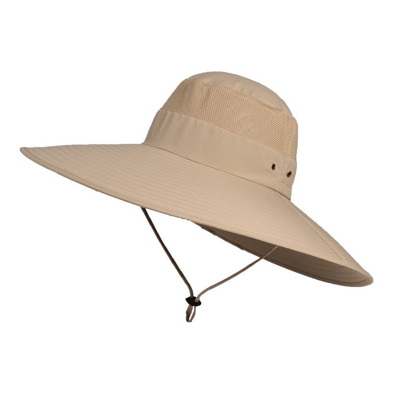 wide brim bucket hat in khaki