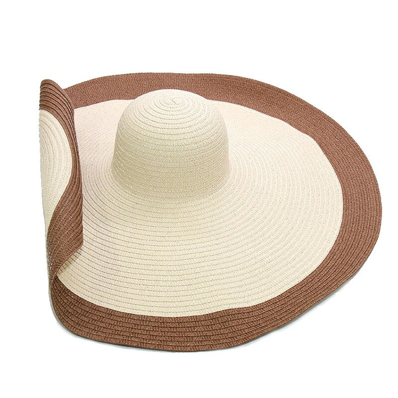 floppy sun hat in strwa and brown