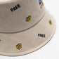 bear bucket hat closeup of brim