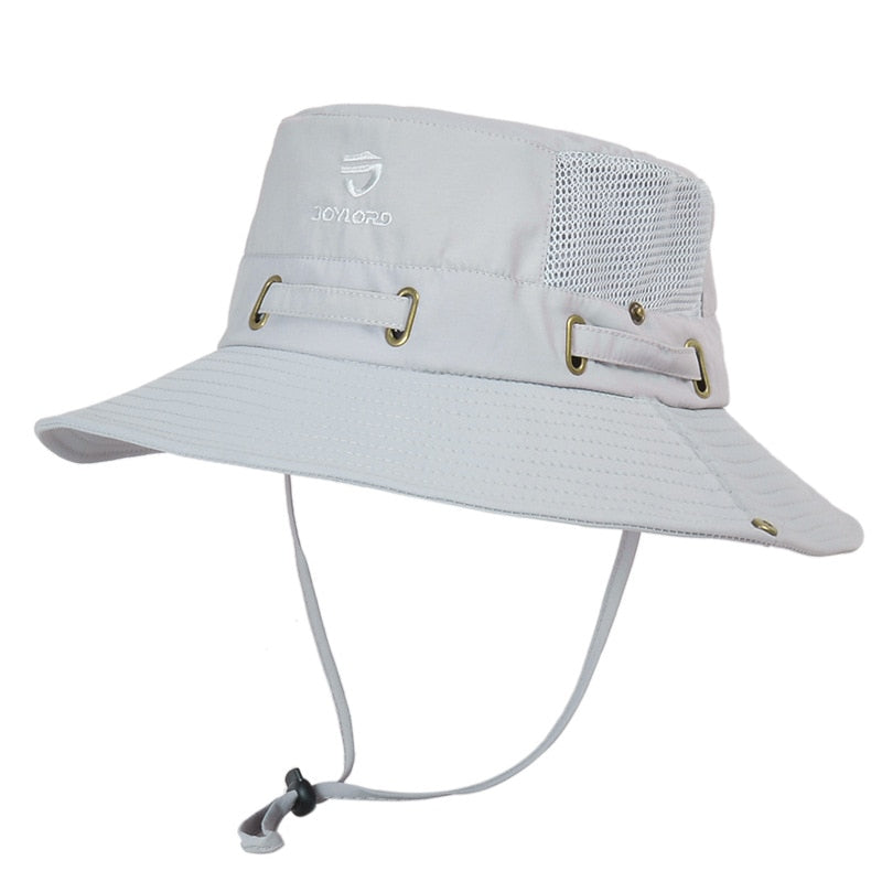 hiking hat in light gray