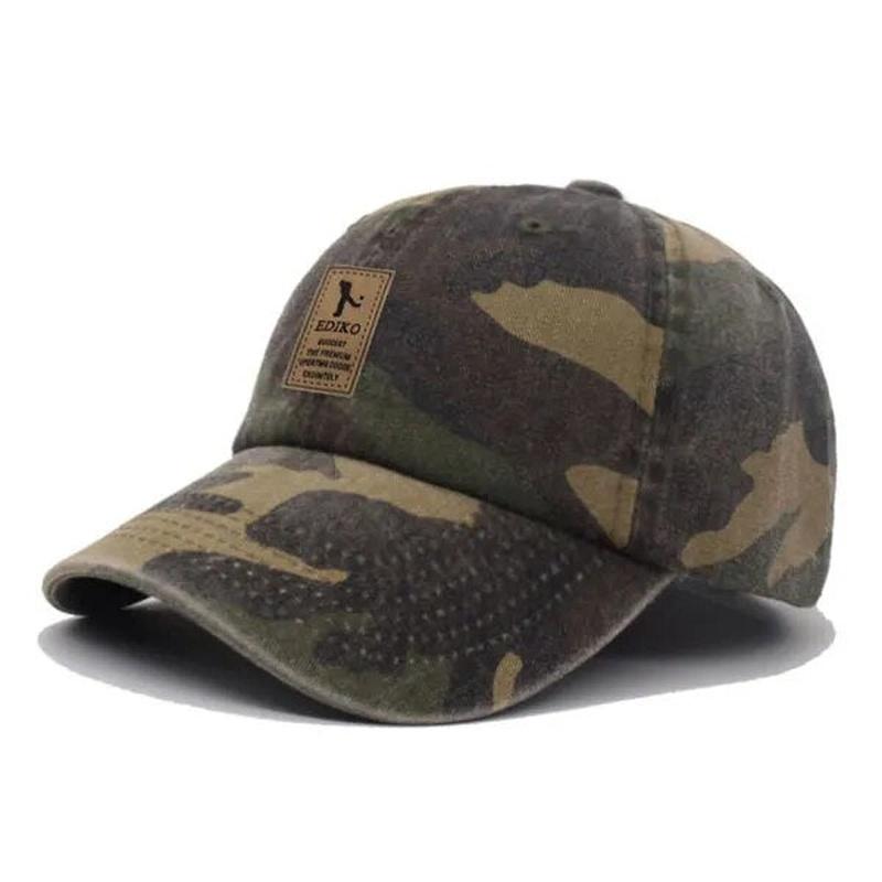 camouflage baseball cap dark green front view 