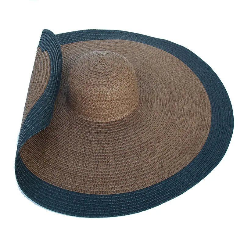 floppy sun hat in dark brow nand black