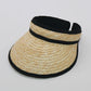 raffia visor on white background with classic raffia color