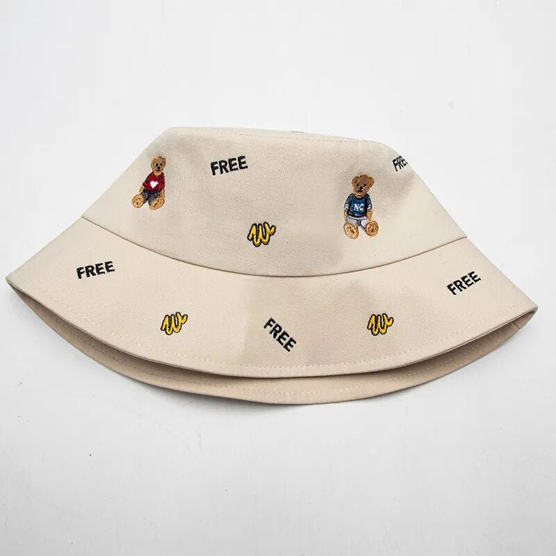 bear bucket hat with hat folded 