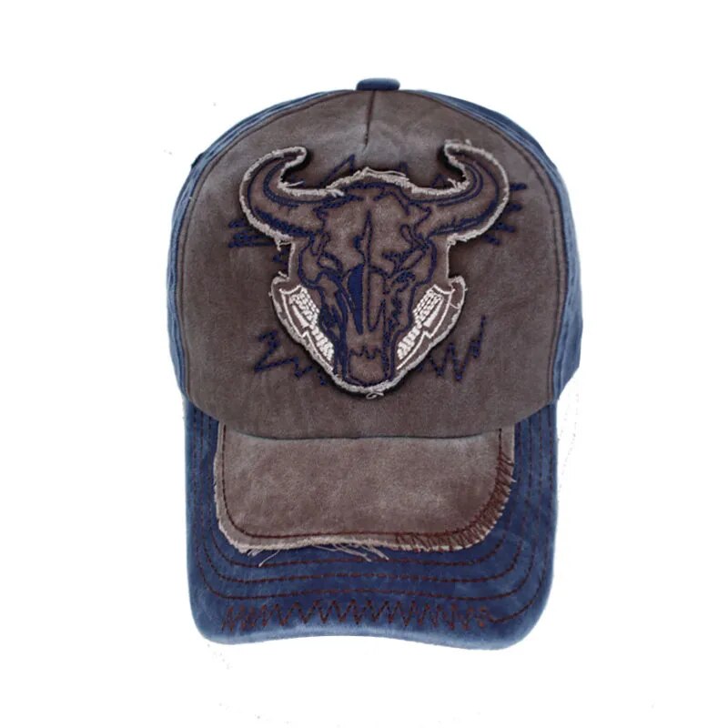 bull trucker hat wide view of front of hat 