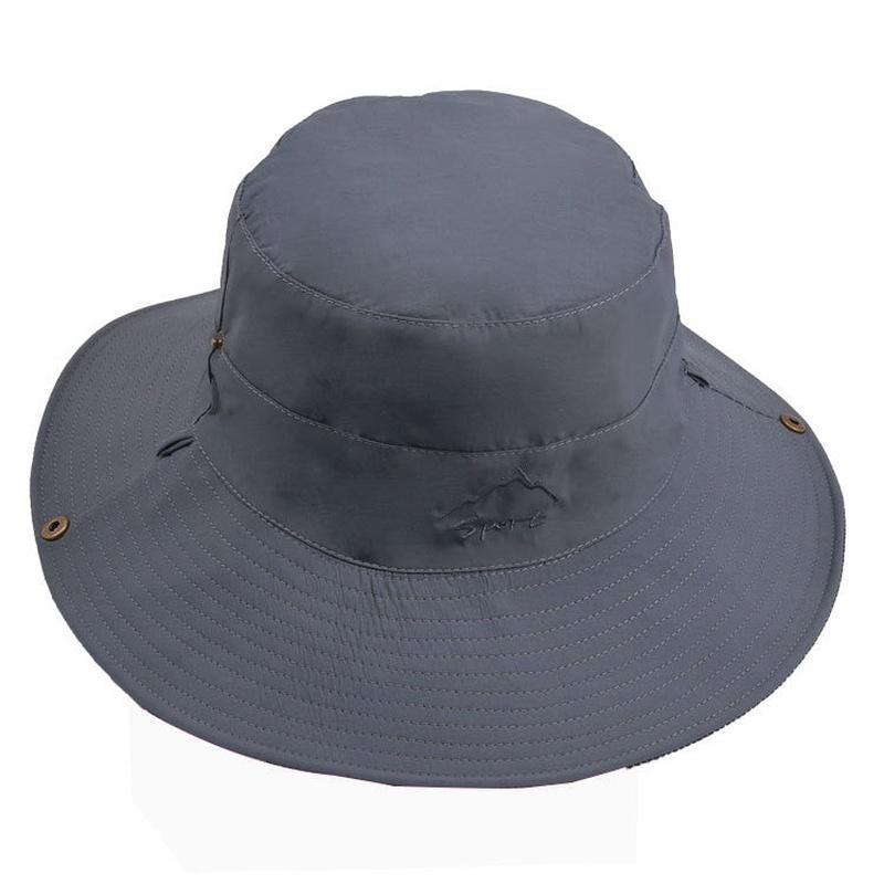 reversible bucket hat showing dark gray solid color side