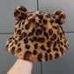 bear hat in leaopard print