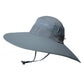 wide brim bucket hat in light gray