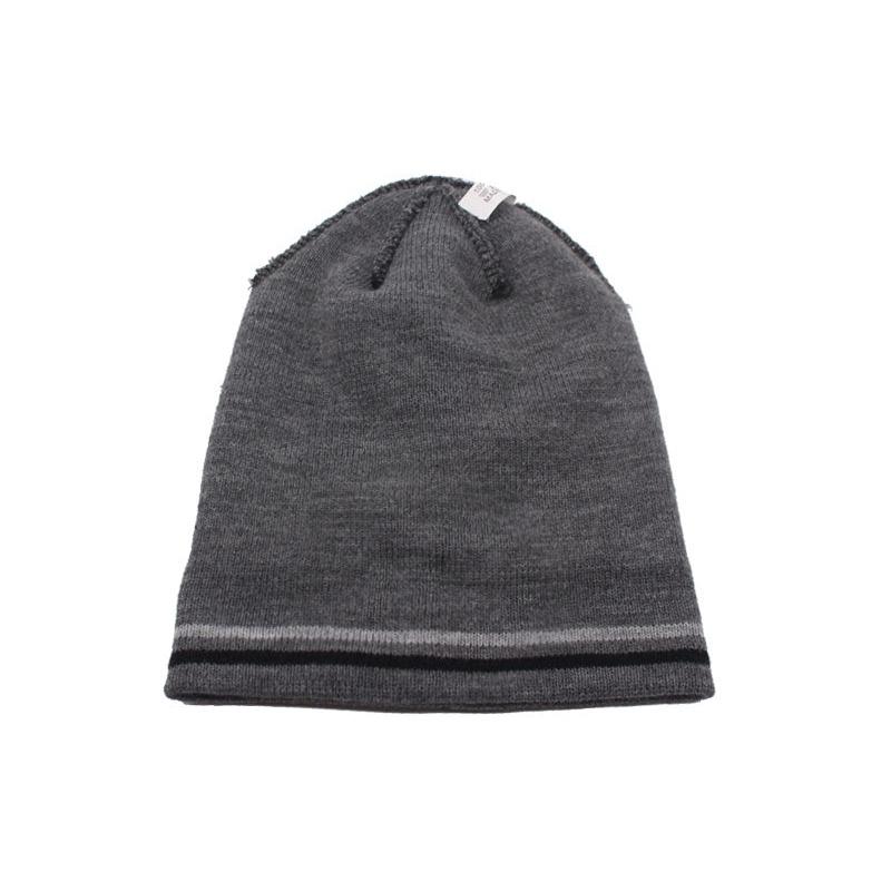 striped knit hat showing beanie on white background 
