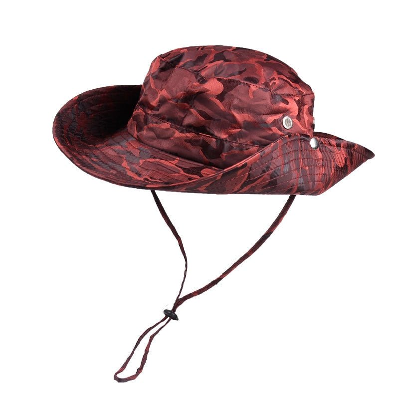 camo bucket hat in red