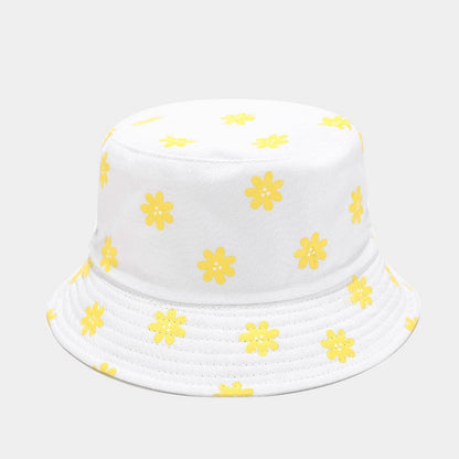 flower bucket hat  in white 