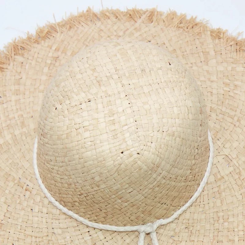 cute straw hat showing top of hat 