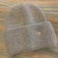 Soft Ribbed Beanie with Crystal Monogram Accent