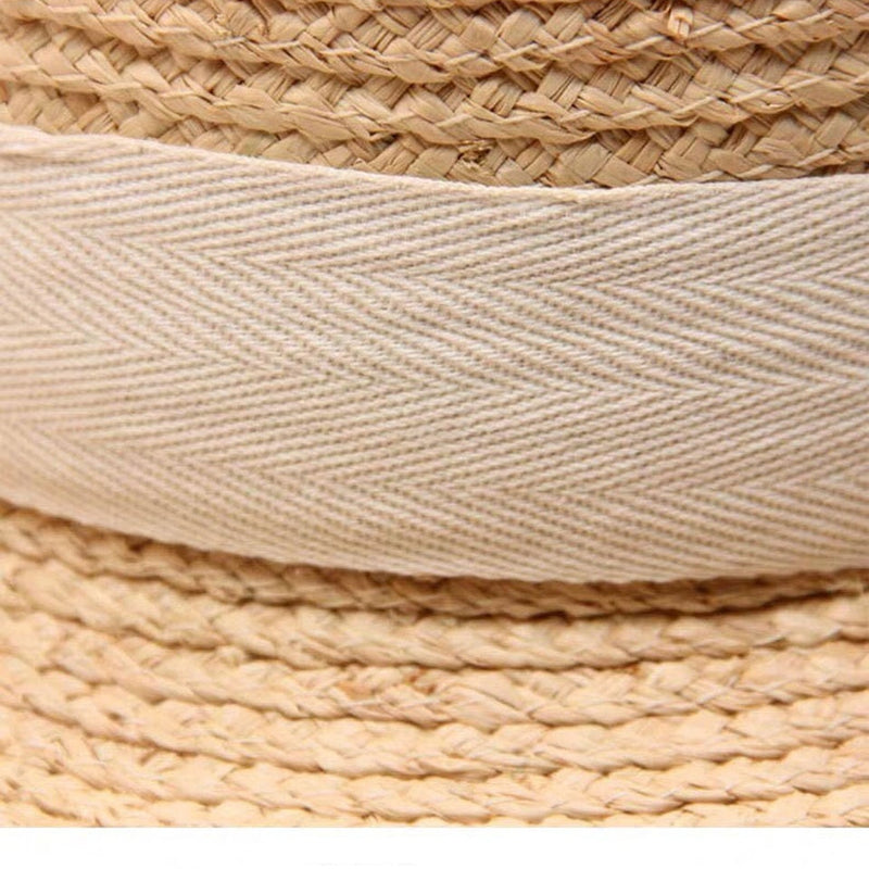summer hat showing closeup of ribbon