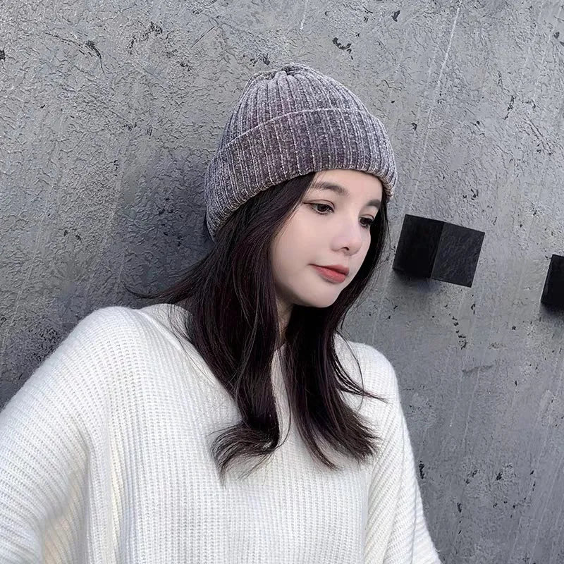 Wide Ribbed Chenille Beanie