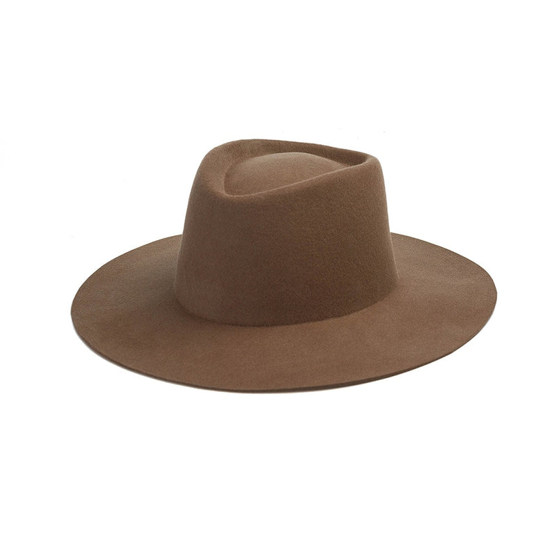 wool fedora hat in brown