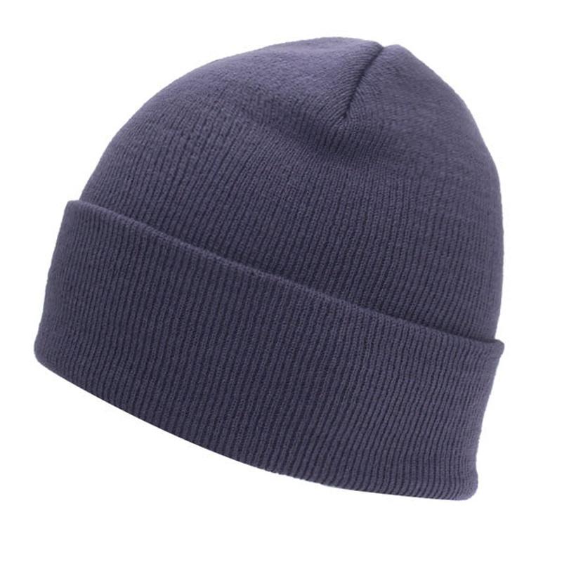 essential beanie in navy tilted view 