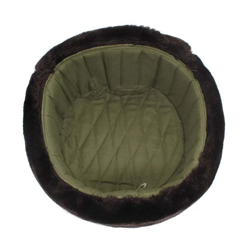 Winter Bomber Hat with Warm Faux Fur