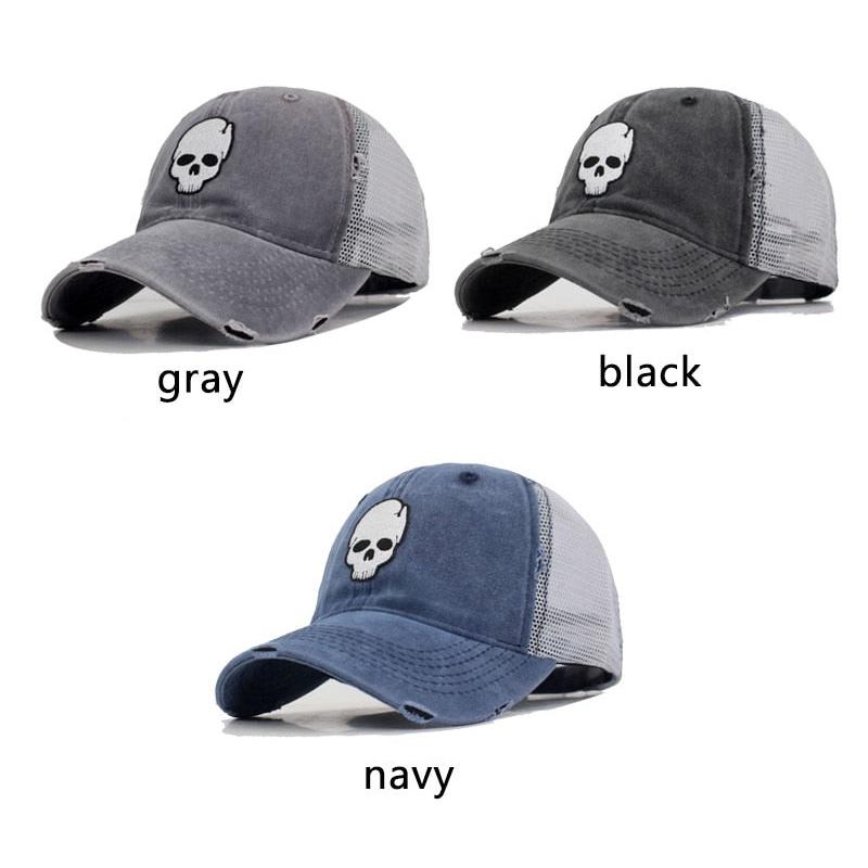 Skull Trucker Hat showing all three color options