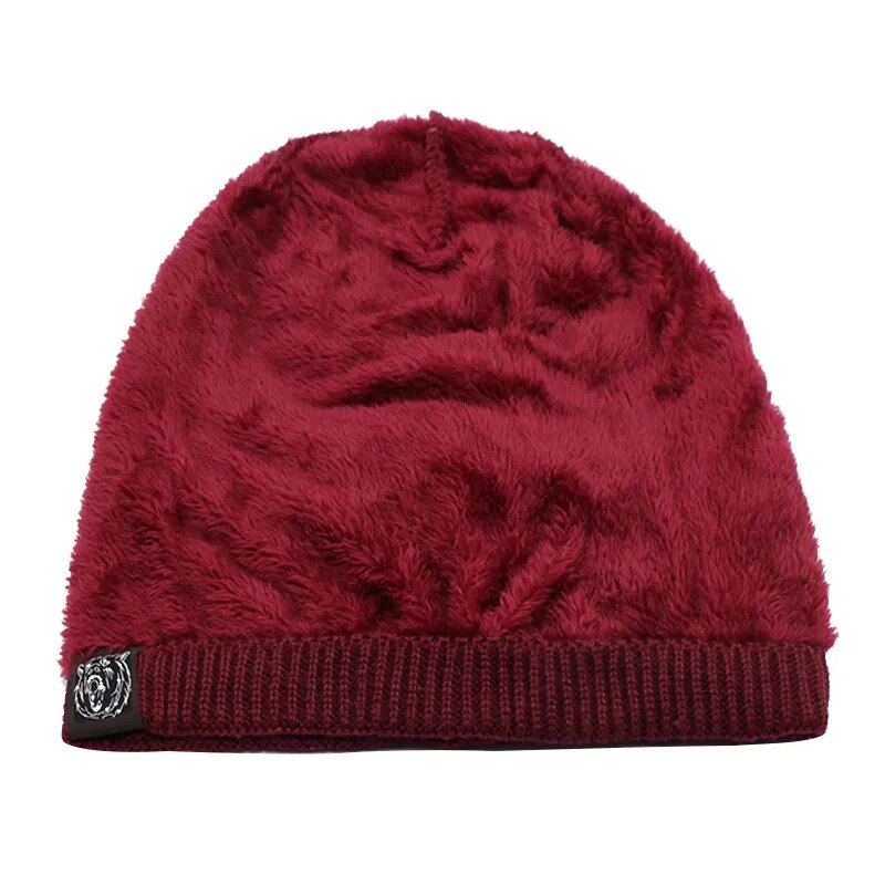 Checkered Beanie Red Inside