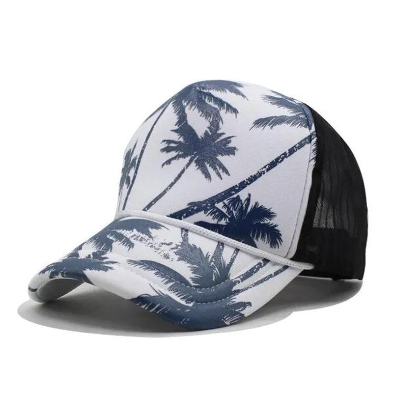 palm tree hat in blue