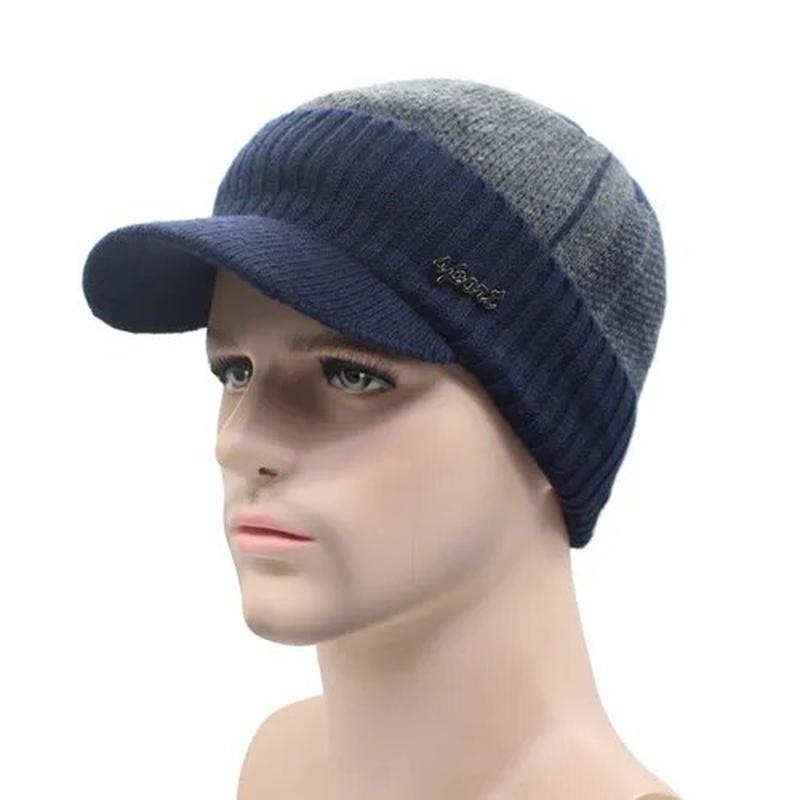 Beanie Brim Dual Color Sport Beanie Blue Color