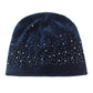 Rhinestone Beanie laying flat, showing rhinestones 