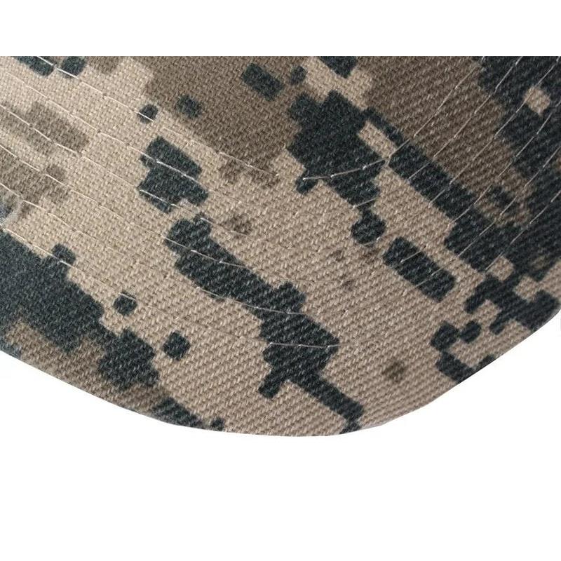 Camo Baseball Hat closeup of brim to see pattern 