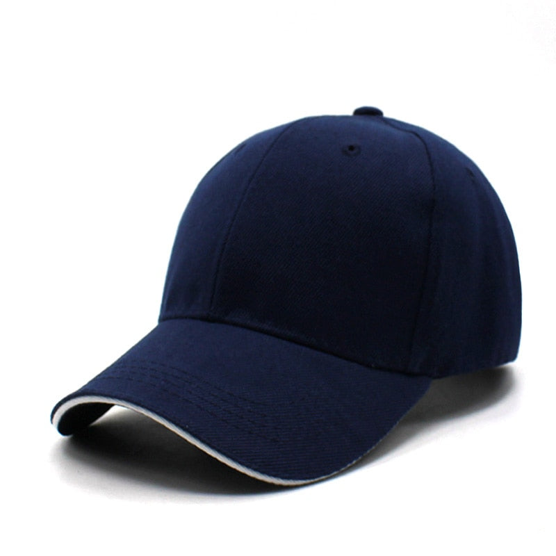 solid color hat in navy and white 
