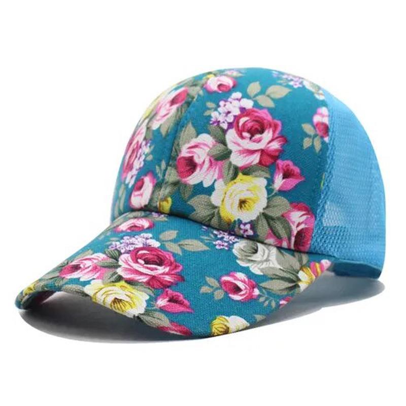 floral baseball hat in blue