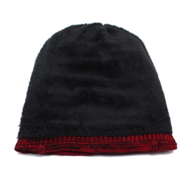 men slouchy beanie faux fur inside 