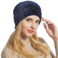 Rhinestone Beanie on model front view 