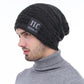 men slouchy beanie black side view 