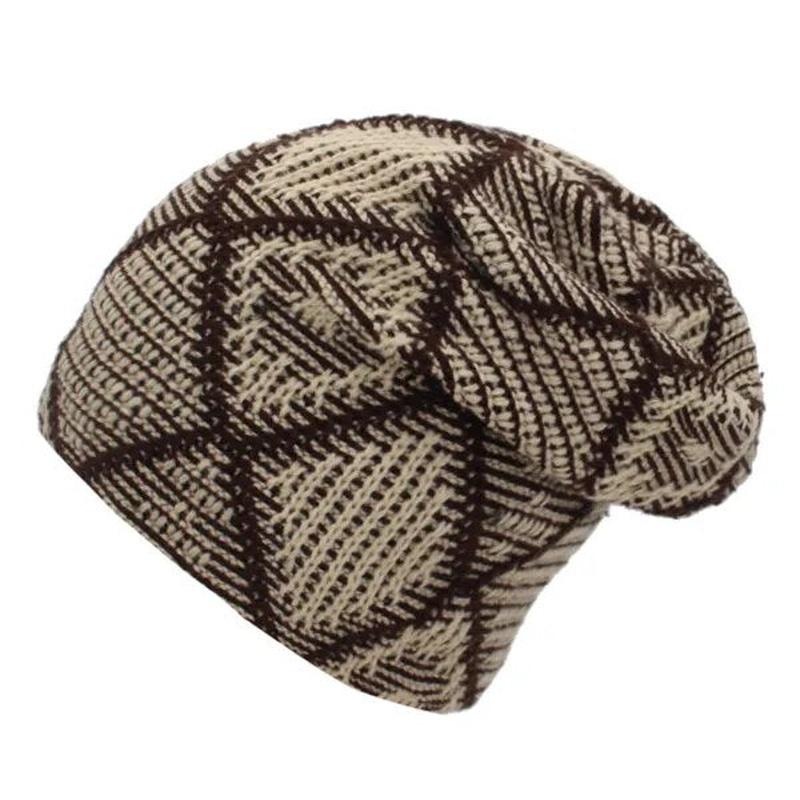 Argyle Beanie in tan