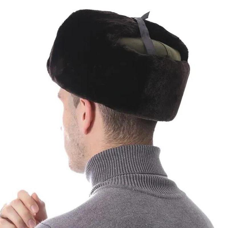 Bomber Hat on model showing back and side view 