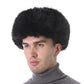 Trapper Hat Mens Front View on Model Without ear flaps