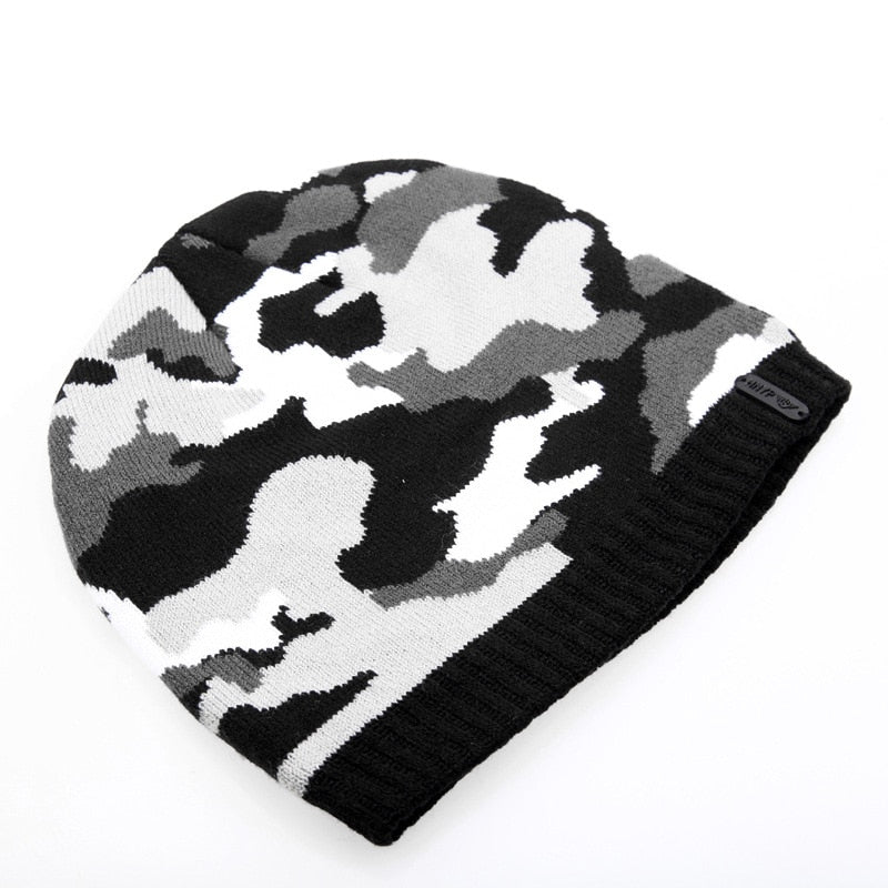 Camouflage Beanie in silver 