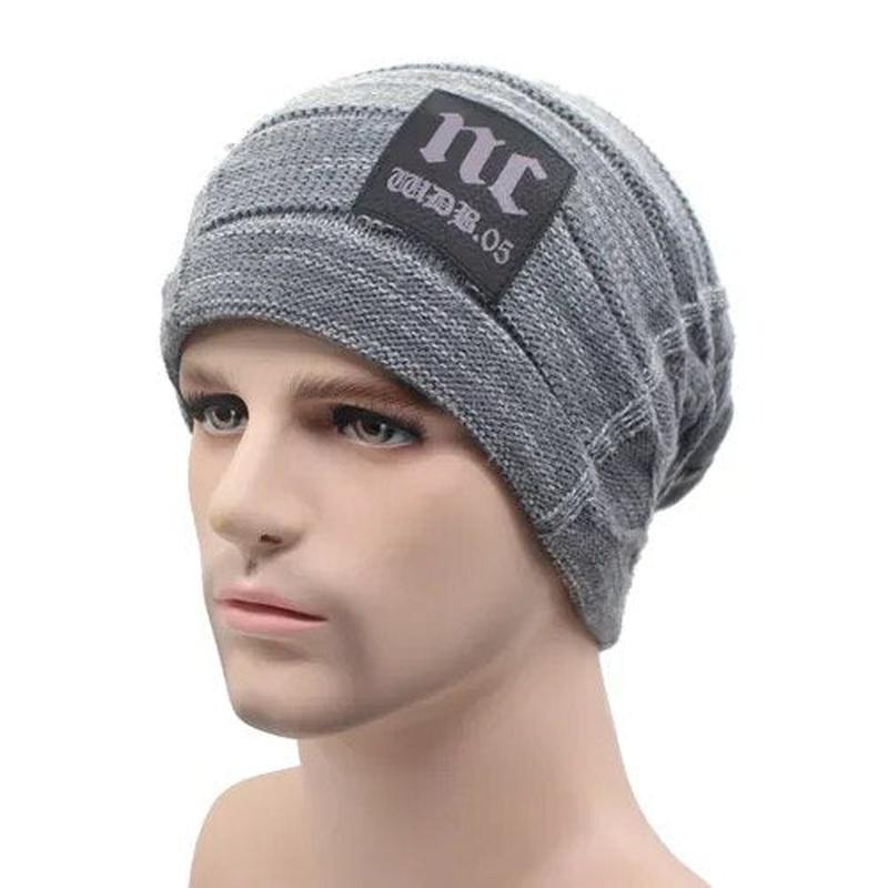 men slouchy beanie light grey