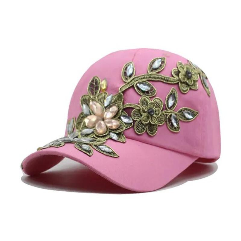 Floral Baseball Cap Pink