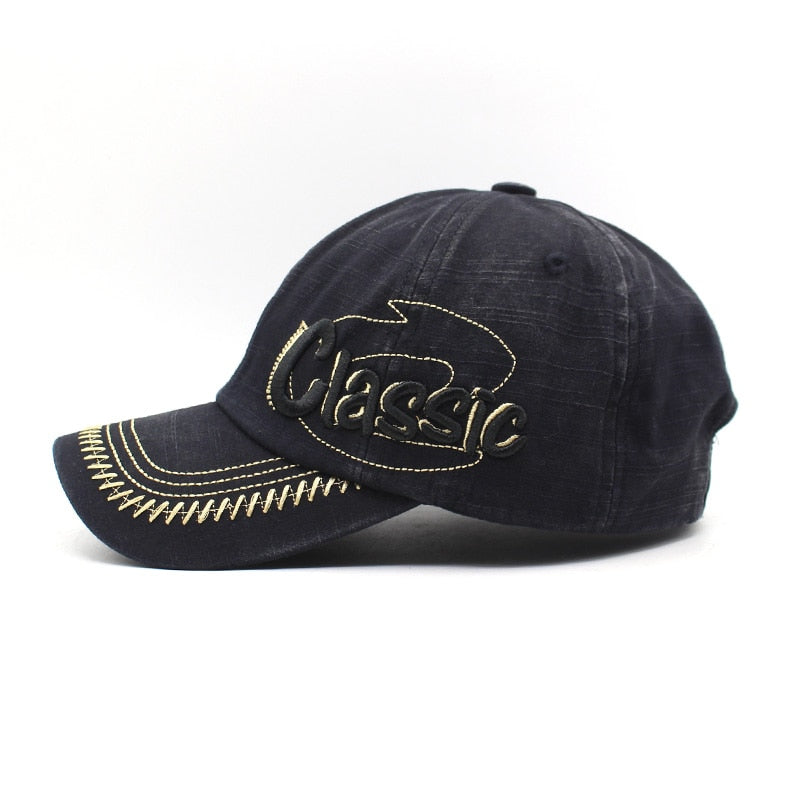 classic baseball cap sied view in black 