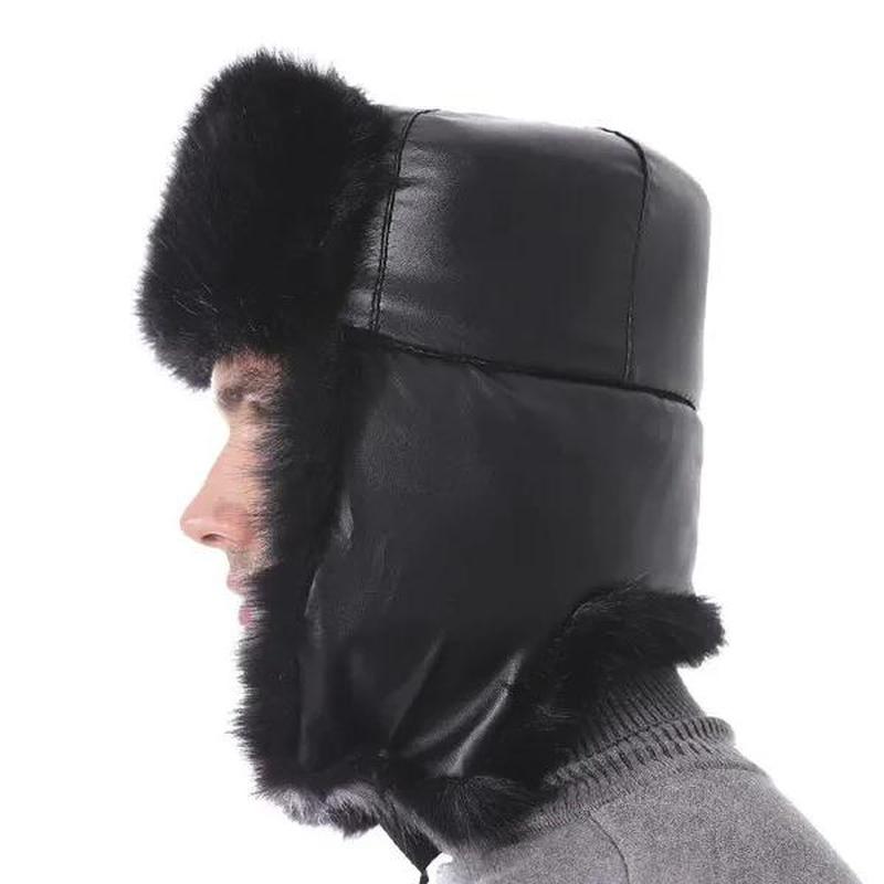 Trapper Hat Mens Side View on Model