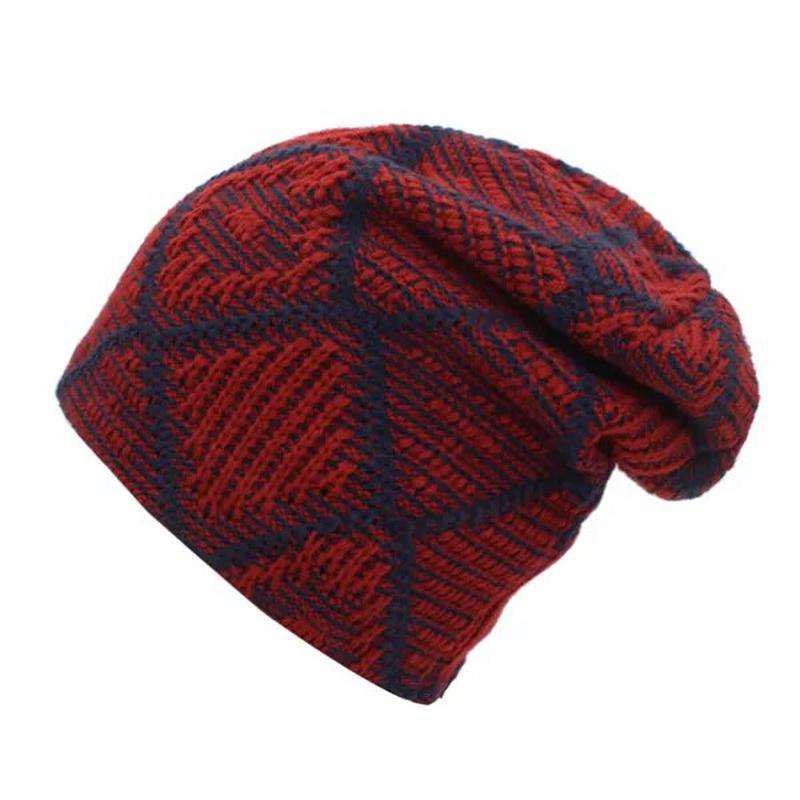 Argyle Beanie in red