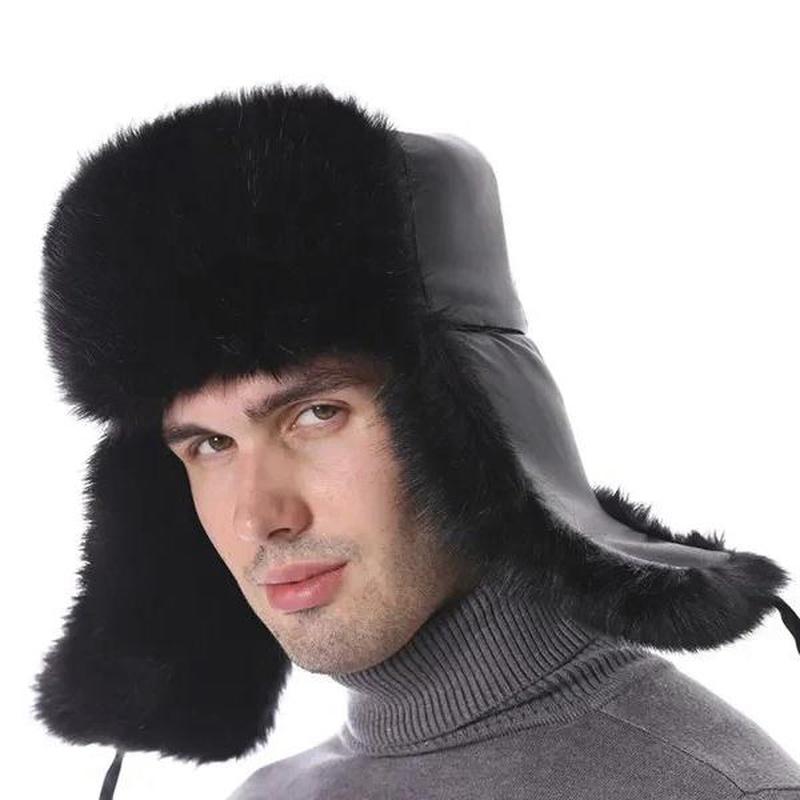Trapper Hat Mens Front View showing Ear Flaps